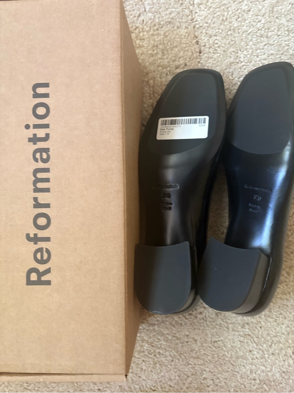 NWT Reformation Inez Pump Black Eel - Picture 4 of 5